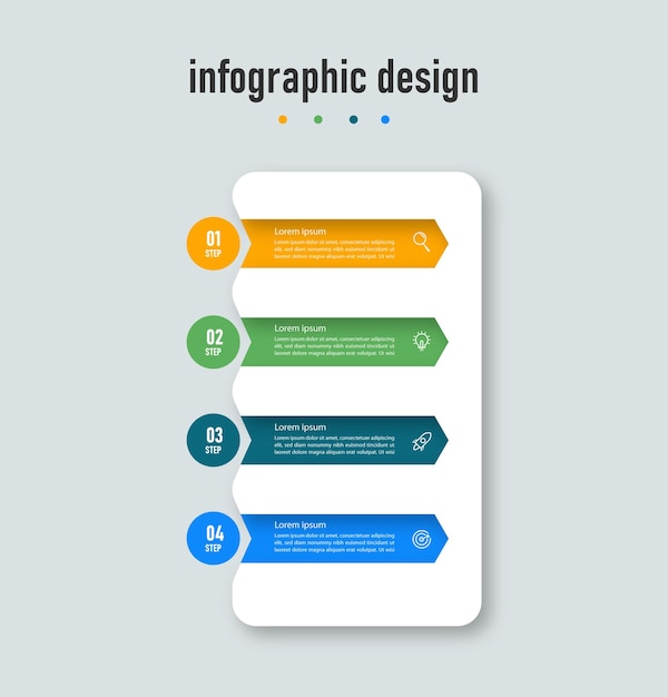 Modèle Professionnel élégant De Conception Infographique D'entreprise De Présentation Avec 4 étapes