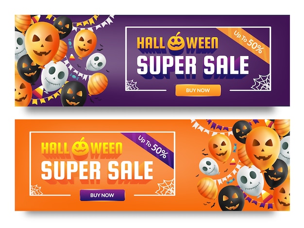 Vecteur modèle de promotion d'affiche de super vente halloween