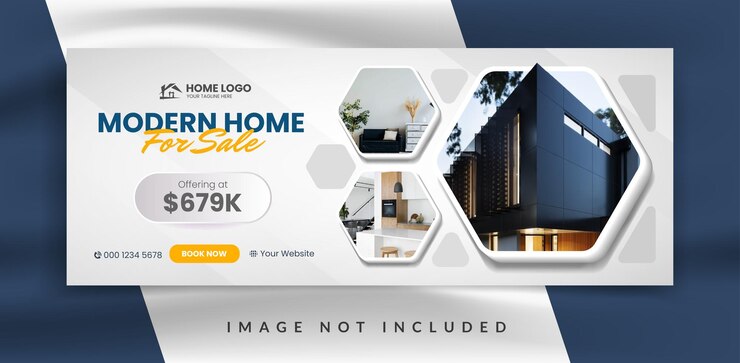 Modèle de promotion de bannière de couverture Facebook de l'agence immobilière