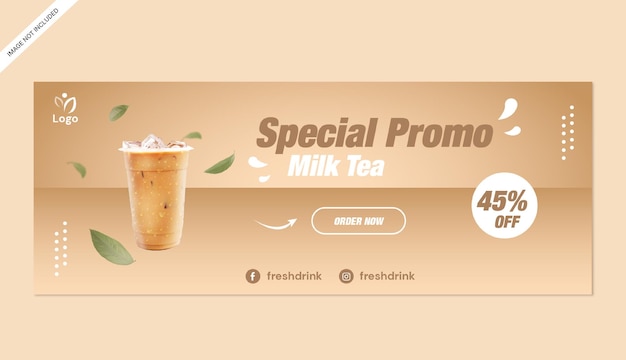 modèle de promotion de bannière de thé au lait