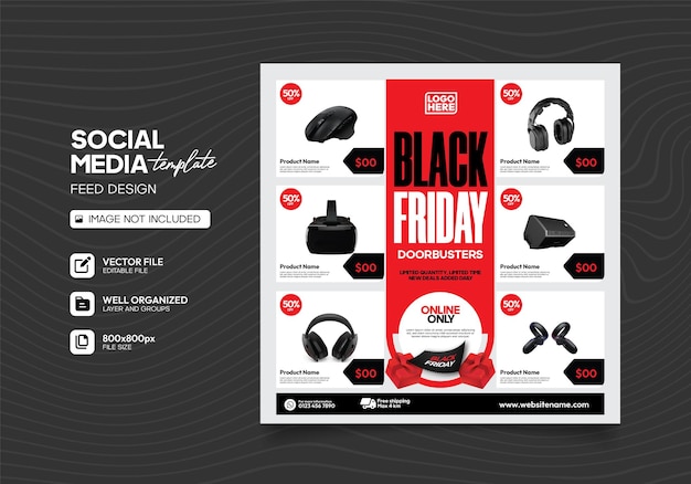 Modèle de promotion d'événement Black Friday pour le catalogue de produits