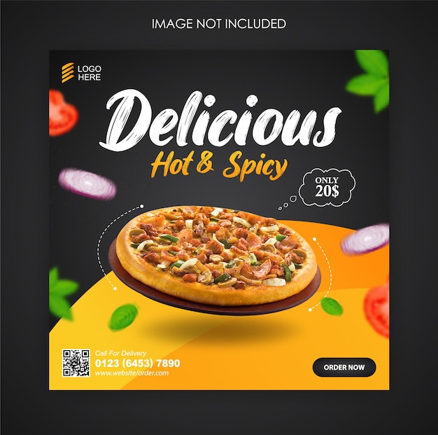 Modèle de promotion et de publication de bannière sur les médias sociaux de pizza food