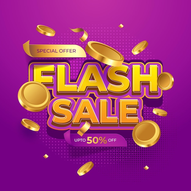 Modèle promotionnel de bannière moderne de vente flash