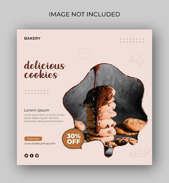 Modèle de publication de bannière de médias sociaux instagram de boulangerie