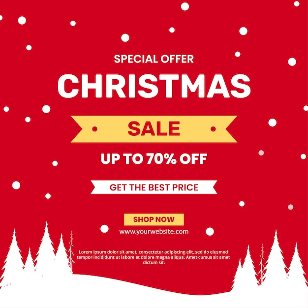 Modèle de publication et de bannière sur les réseaux sociaux de vente de Noël