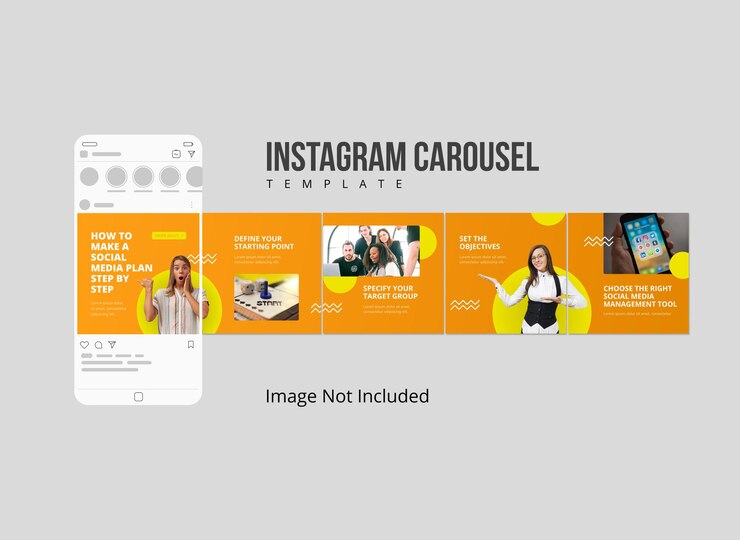 Vecteur modèle de publication de carrousel instagram de stratégie de médias sociaux