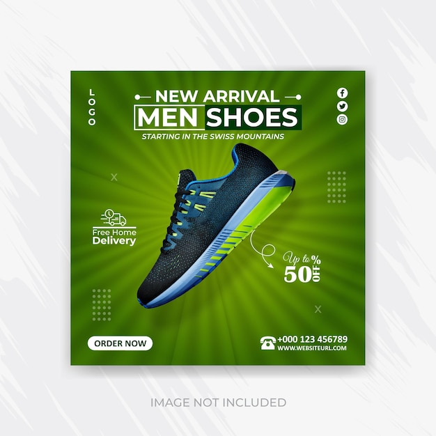 Modèle de publication de chaussures spéciales sur les réseaux sociaux et instagram