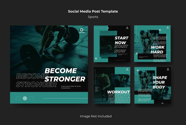 Vecteur modèle de publication de flux instagram sportif