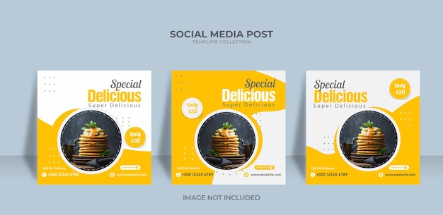 Modèle De Publication De Flux De Médias Sociaux Spécial Burger Vecteur Premium