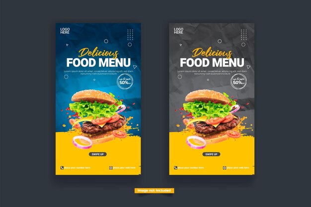 Modèle De Publication D'histoire Instagram Alimentaire Adapté à La Publication Sur Les Médias Sociaux Pour Le Restaurant