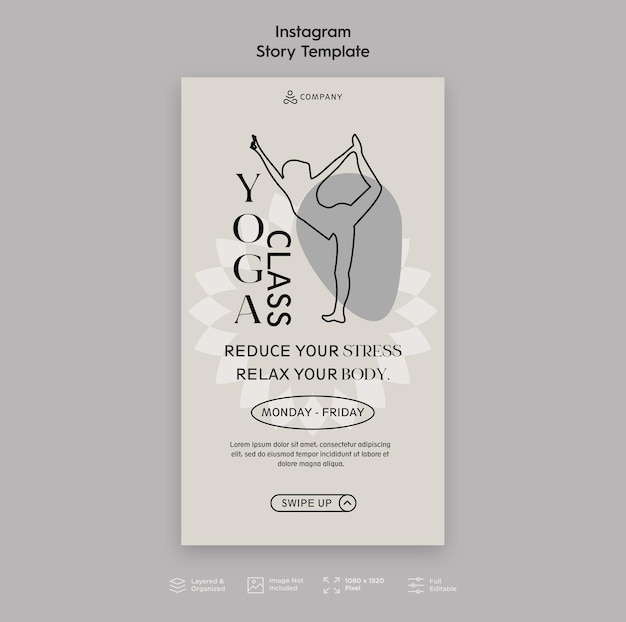 Vecteur modèle de publication d'histoire instagram de yoga