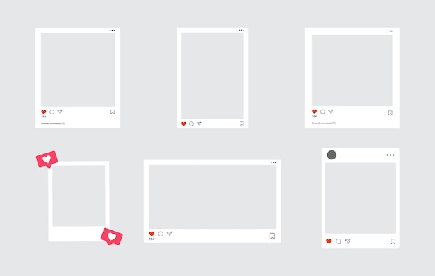 Modèle De Publication Instagram, Illustration Post-cadre De Médias Sociaux. Interface Instagram. écran Instagram