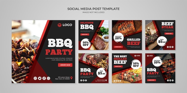 Modèle De Publication Instagram Sur Les Médias Sociaux Barbecue Party