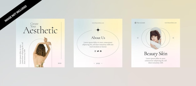 Vecteur modèle de publication instagram sur les médias sociaux esthétiques