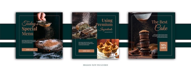 Modèle de publication instagram de médias sociaux de gâteau premium