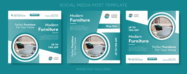 Vecteur modèle de publication instagram de médias sociaux de meubles