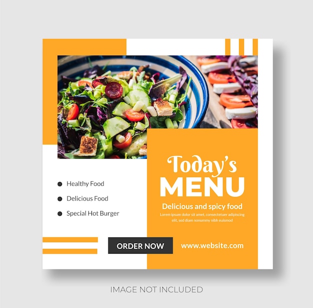 modèle de publication Instagram sur les médias sociaux pour la bannière simple de promotion alimentaire