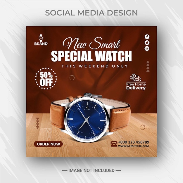 Modèle de publication instagram sur les médias sociaux de vente de montres