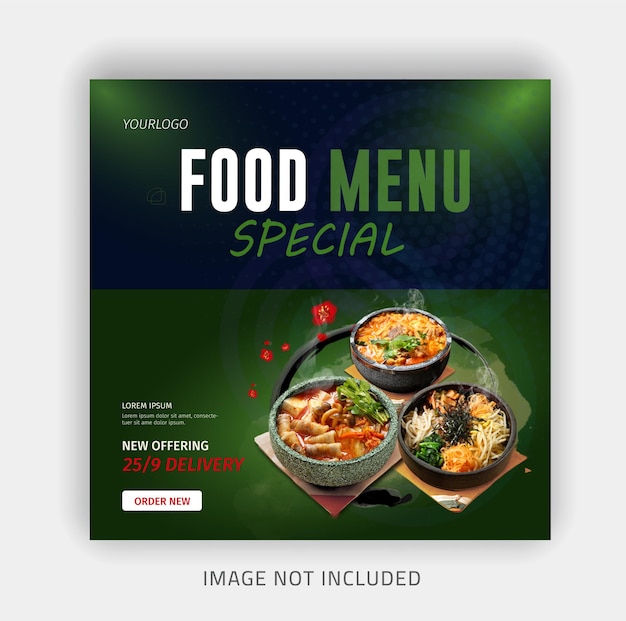 Modèle De Publication Instagram De Menu De Cuisine Asiatique