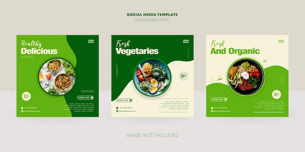 Modèle De Publication Instagram De Modèle De Médias Sociaux D'aliments Sains