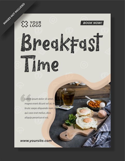 Vecteur modèle de publication instagram pour le petit déjeuner