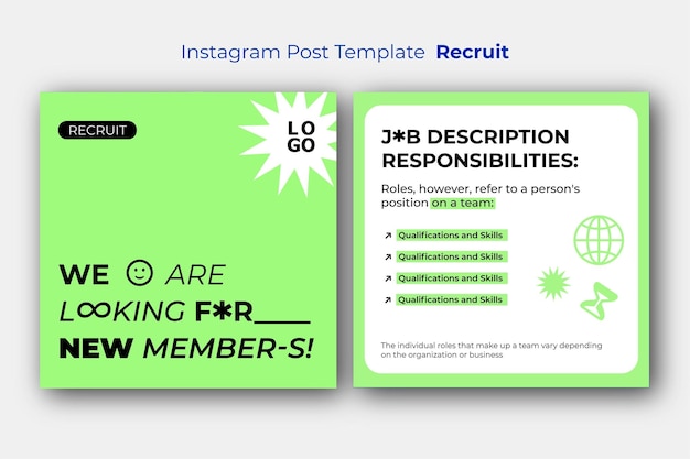 Modèle De Publication Instagram à La Recherche De Nouveaux Membres