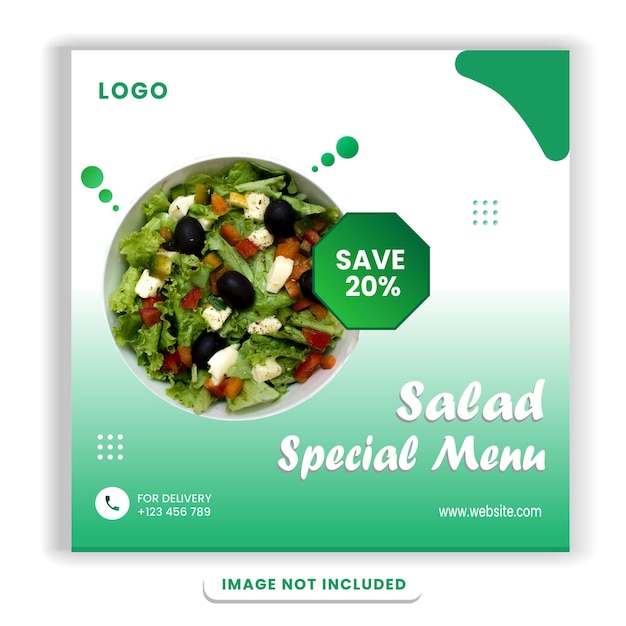 Modèle De Publication Instagram De Salade Saine