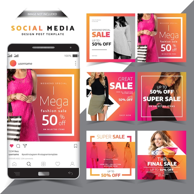 Modèle De Publication De Média Social Modèle De Vente De Mode