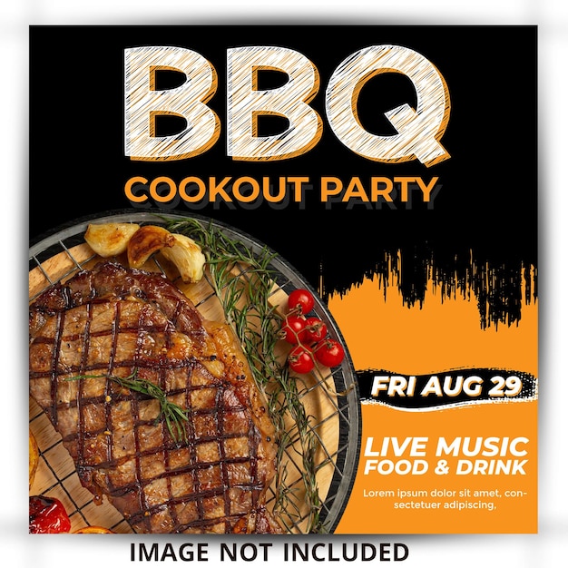 Modèle de publication de médias sociaux barbecue