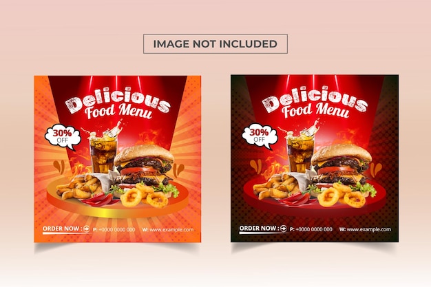 Modèle De Publication Sur Les Médias Sociaux Delicious Burger