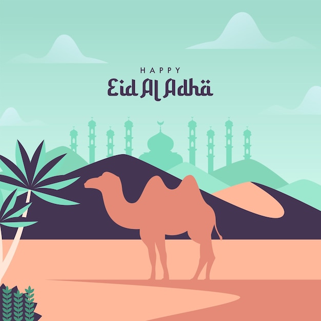 Modèle de publication sur les médias sociaux Eid Al Adha Mubarak