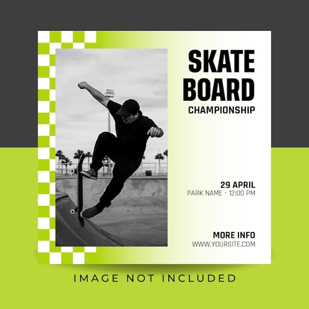 modèle de publication sur les médias sociaux de flyer de championnat de skateboard