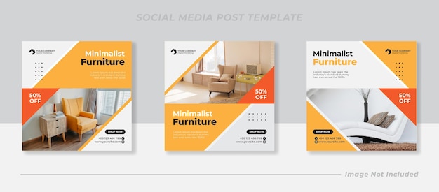 Modèle De Publication De Médias Sociaux Et D'instagram De Meubles