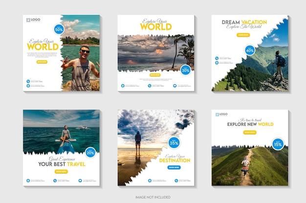 Modèle De Publication De Médias Sociaux Instagram De Voyage Moderne