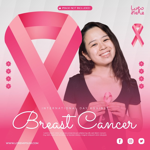 modèle de publication sur les médias sociaux de la journée internationale contre le cancer du sein
