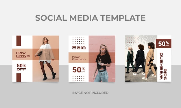 Modèle de publication sur les médias sociaux de magasin de mode