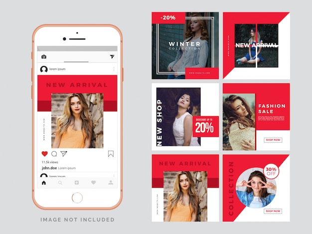 Modèle De Publication De Médias Sociaux De Mode