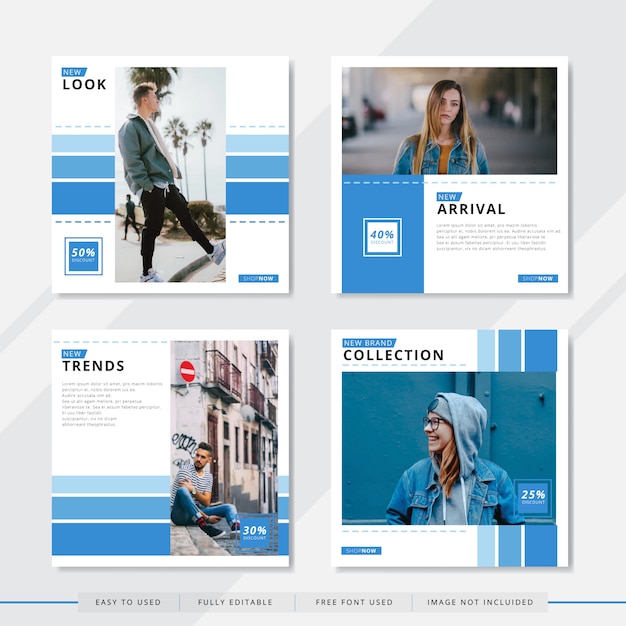 Modèle de publication de médias sociaux de mode