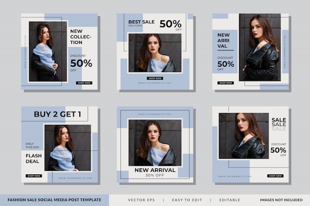Modèle De Publication De Médias Sociaux De Mode