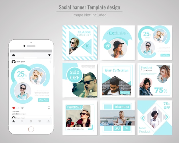 Modèle De Publication De Médias Sociaux De Mode