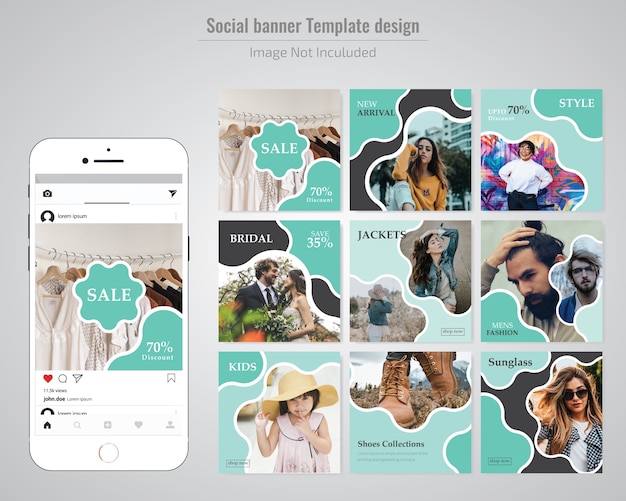 Modèle De Publication De Médias Sociaux De Mode