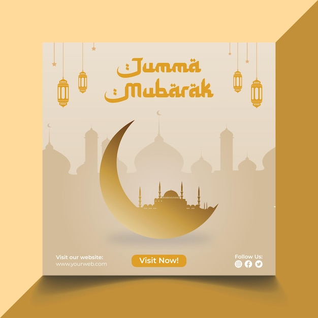 Modèle de publication de médias sociaux modernes Jumma Mubarak