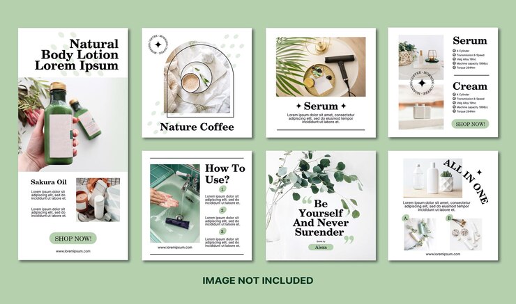 Vecteur modèle de publication sur les médias sociaux de produit de beauté matcha