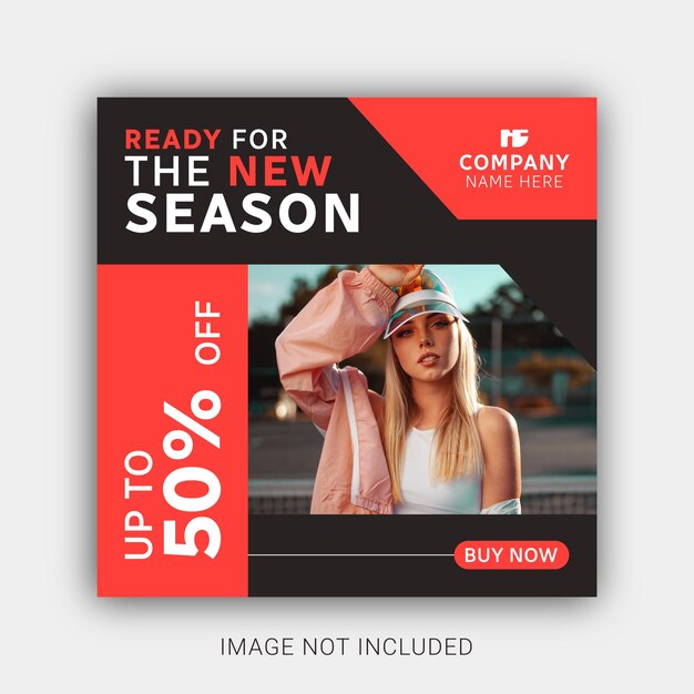 Modèle de publication sur les médias sociaux de vente de mode de nouvelle saison