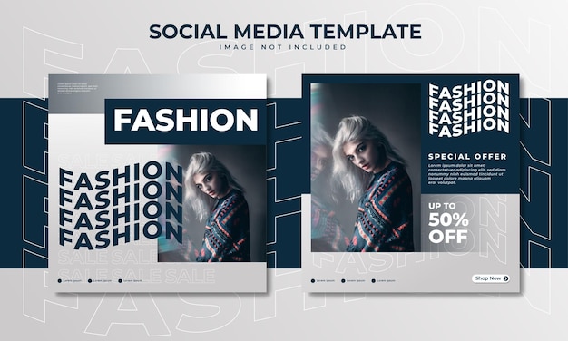 Modèle de publication de médias sociaux de vente de mode