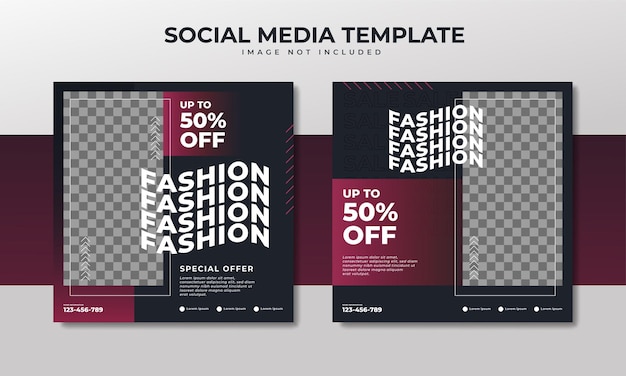 Modèle de publication de médias sociaux de vente de mode