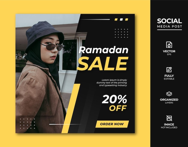 Modèle De Publication De Médias Sociaux De Vente De Ramadan.