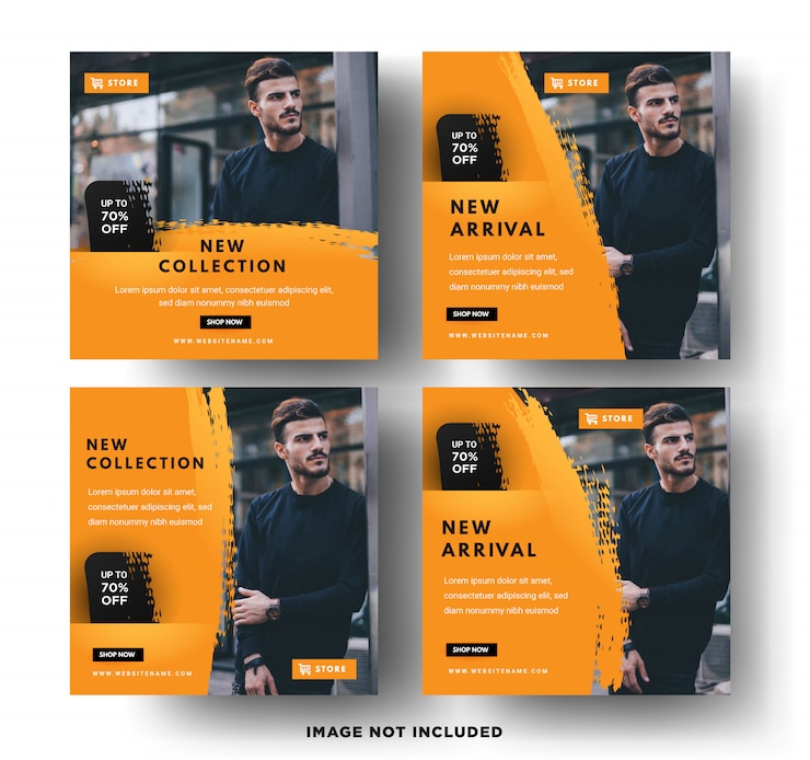 Vecteur modèle de publication de médias sociaux. ventes de mode pour hommes