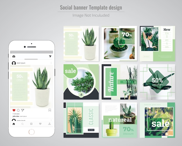 Modèle De Publication Sur Les Médias Sociaux Verts