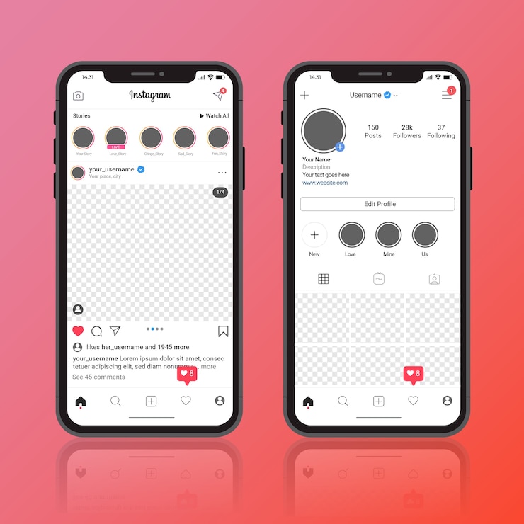 Vecteur modèle de publication et de profil sur les réseaux sociaux